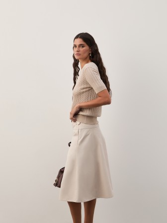 Camisola malha entrançada com lã e caxemira Camisola malha entrançada com lã e caxemira