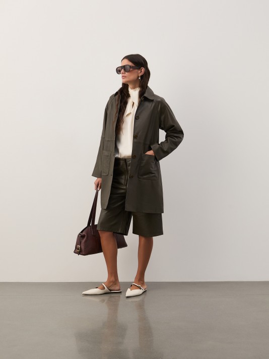 Long leather coat