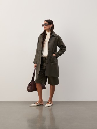Long leather coat
