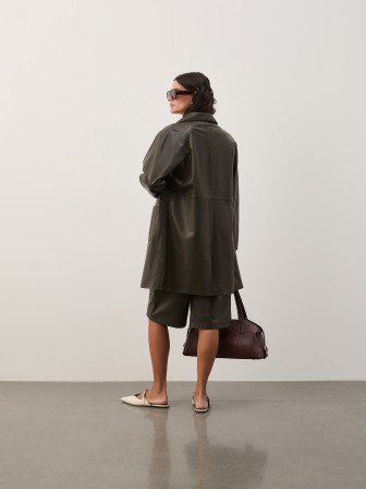 Long leather coat Long leather coat