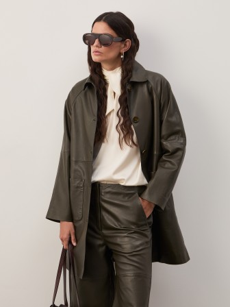 Long leather coat Long leather coat