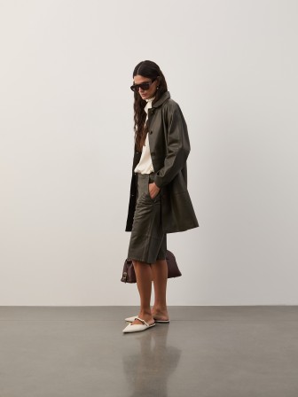 Long leather coat Long leather coat