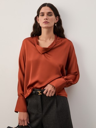 Satin blouse with bow Satin blouse with bow