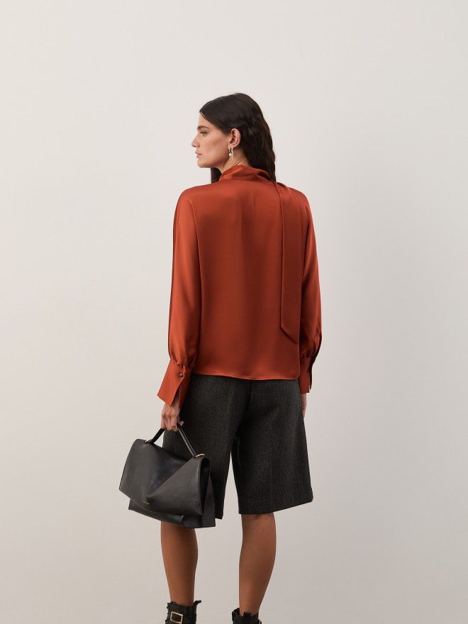 Satin blouse with bow Satin blouse with bow