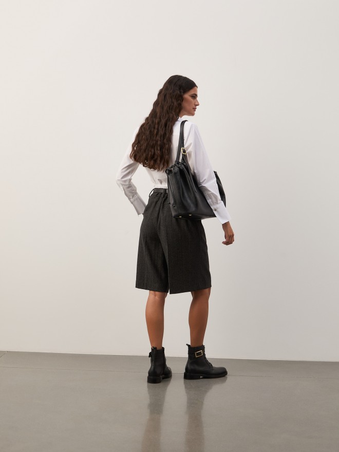 Pantalones cortos largos con lana