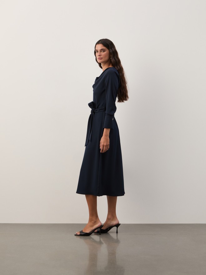 Midi dress with belt Midi dress with belt