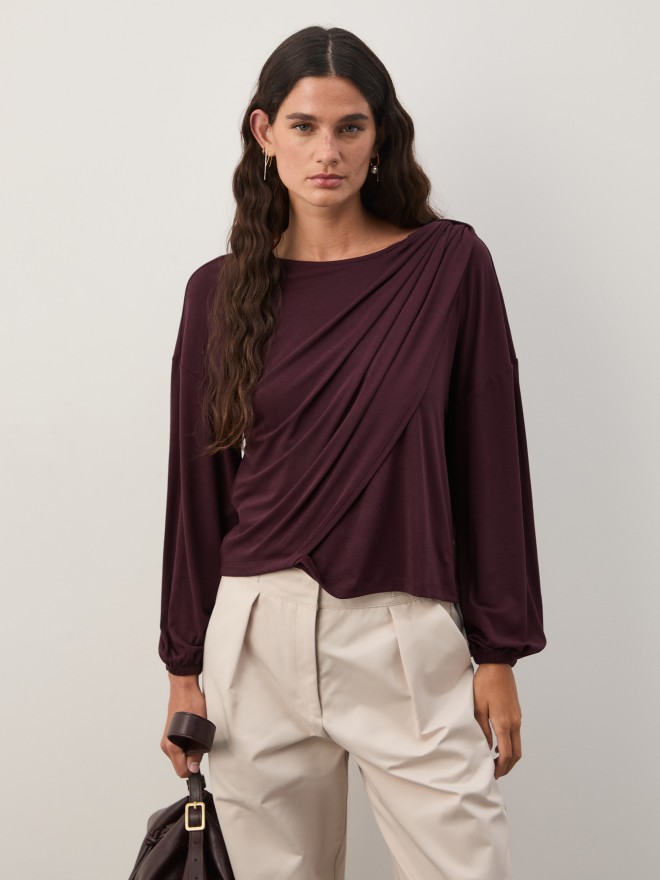 T-shirt with draped detail