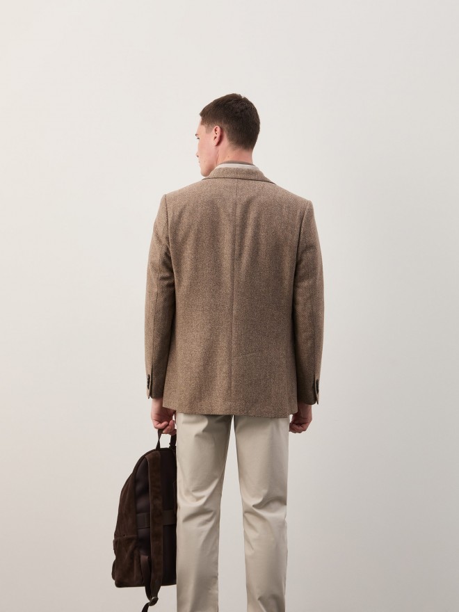 Regular fit blazer with wool lining