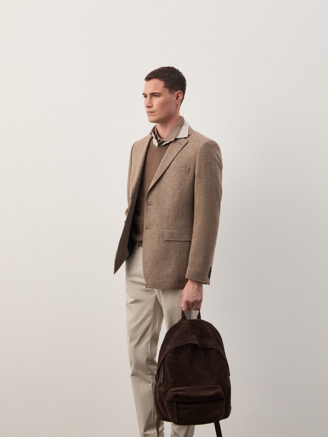 Regular fit blazer with wool lining