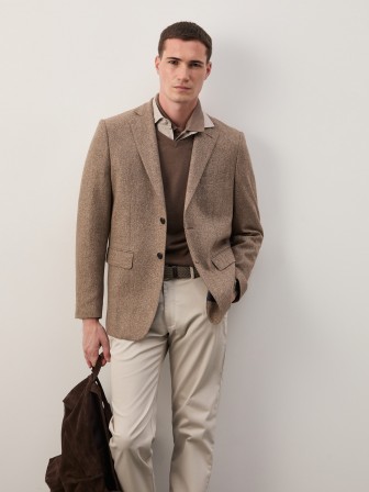 Regular fit blazer with wool lining