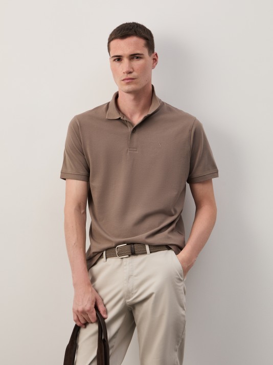 Regular fit piqu� polo shirt