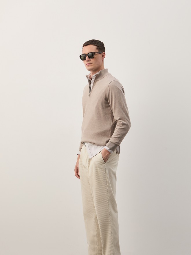 Camisola em algod�o e caxemira