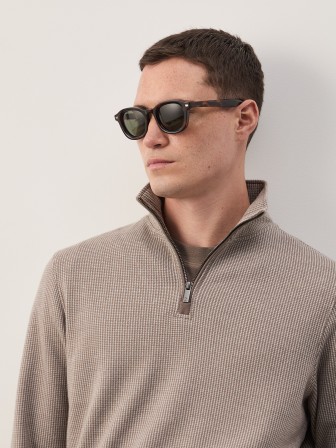 Sweater with half-zip closure