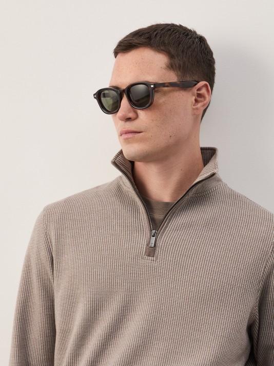 Sweater with half-zip closure