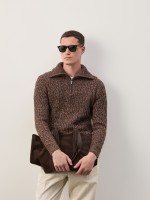 Two-tone sweater with wool