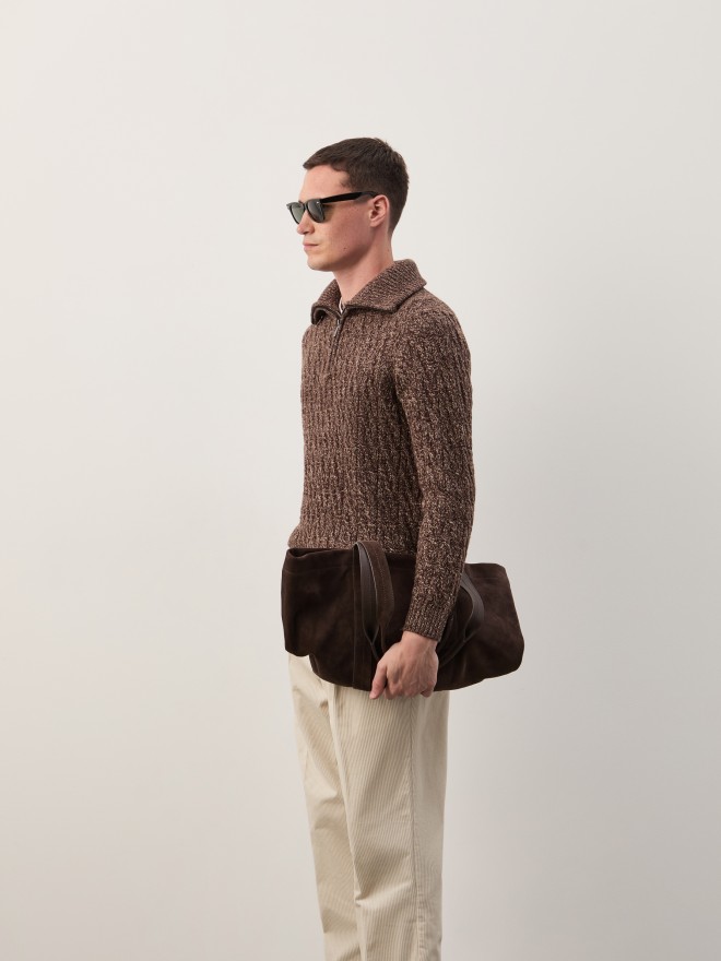 Two-tone sweater with wool