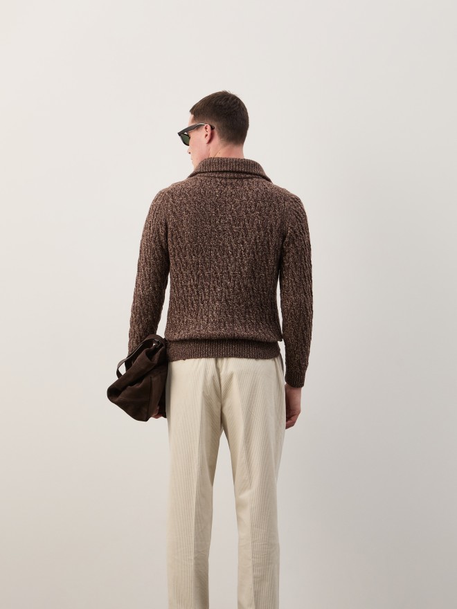 Two-tone sweater with wool