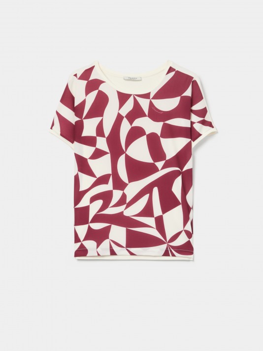 T-shirt de manga curta estampada