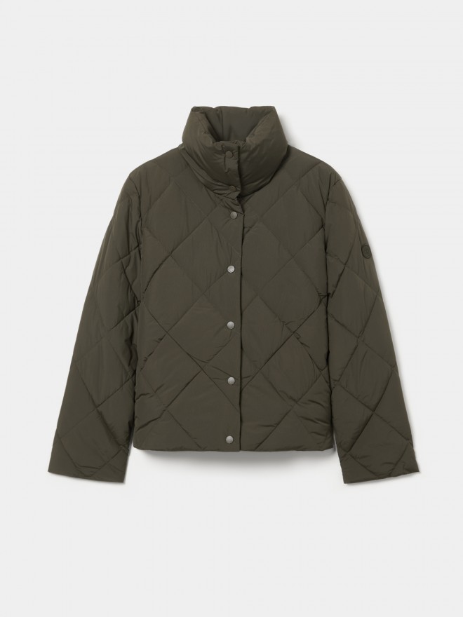 Padded jacket with a high collar