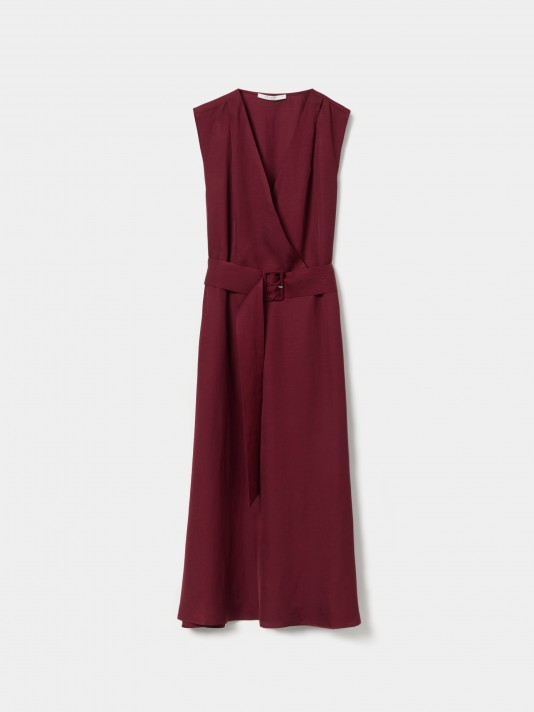 Vestido midi con lino