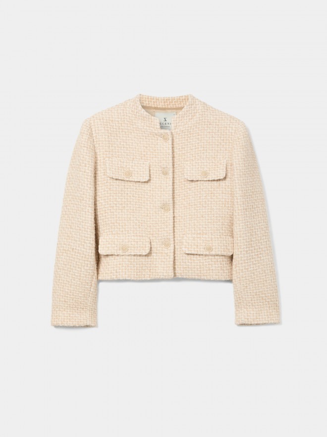 Casaco tweed curto Casaco tweed curto