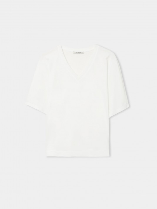 T-shirt em liocel e algod�o