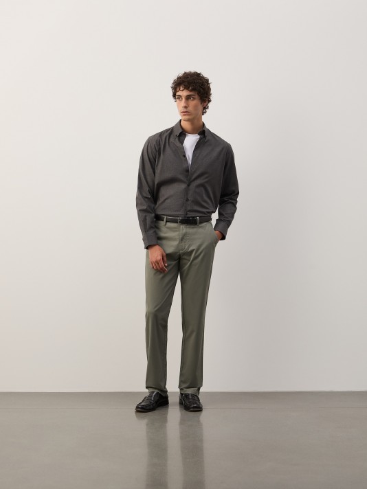 Regular fit twill chino pants