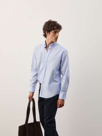Camisa de rayas de corte regular Camisa de rayas de corte regular