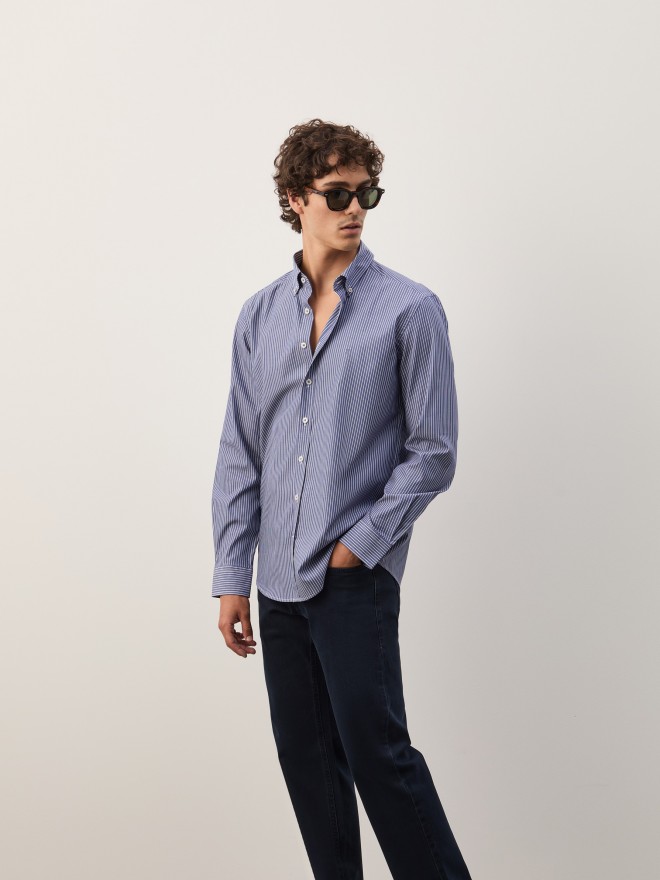 Camisa de algodón a rayas Camisa de algodón a rayas