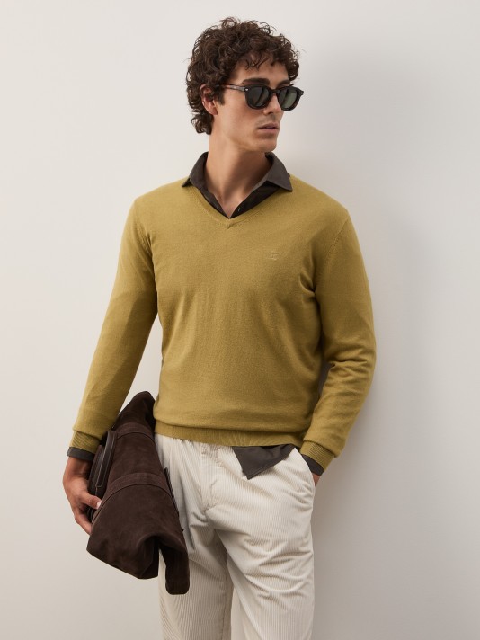 Cotton and cashmere pullover