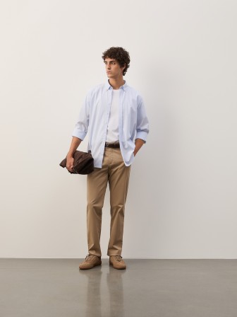 Camisa de algodão às riscas Camisa de algodão às riscas