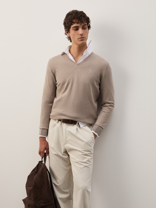 Cotton and cashmere pullover