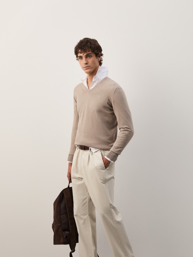 Cotton and cashmere pullover