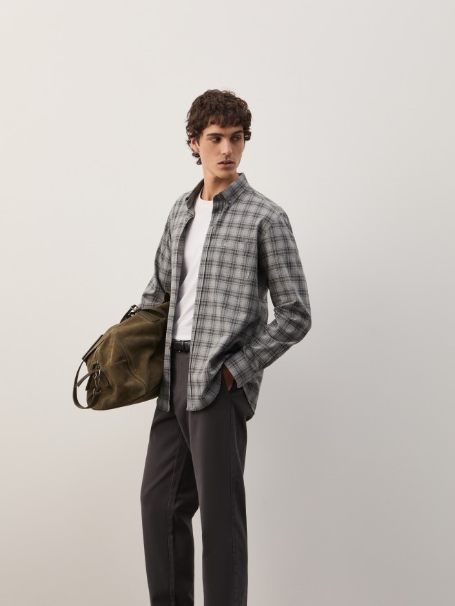 Camisa a cuadros de corte regular Camisa a cuadros de corte regular
