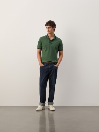 Regular fit polo shirt with stripes Regular fit polo shirt with stripes