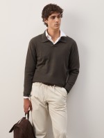 Polo shirt in cotton and cashmere