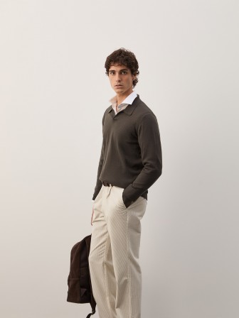 Polo shirt in cotton and cashmere Polo shirt in cotton and cashmere