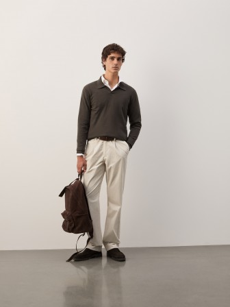 Polo shirt in cotton and cashmere Polo shirt in cotton and cashmere