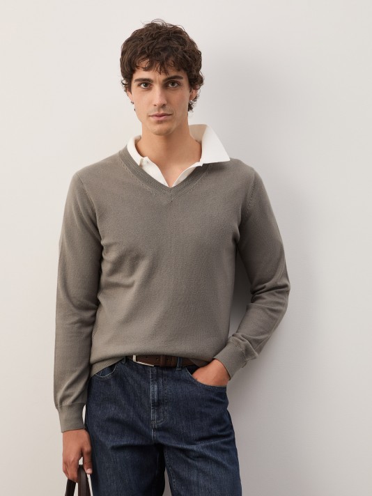 Cotton and cashmere pullover