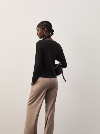 Sweater with asymmetrical neckline Sweater with asymmetrical neckline