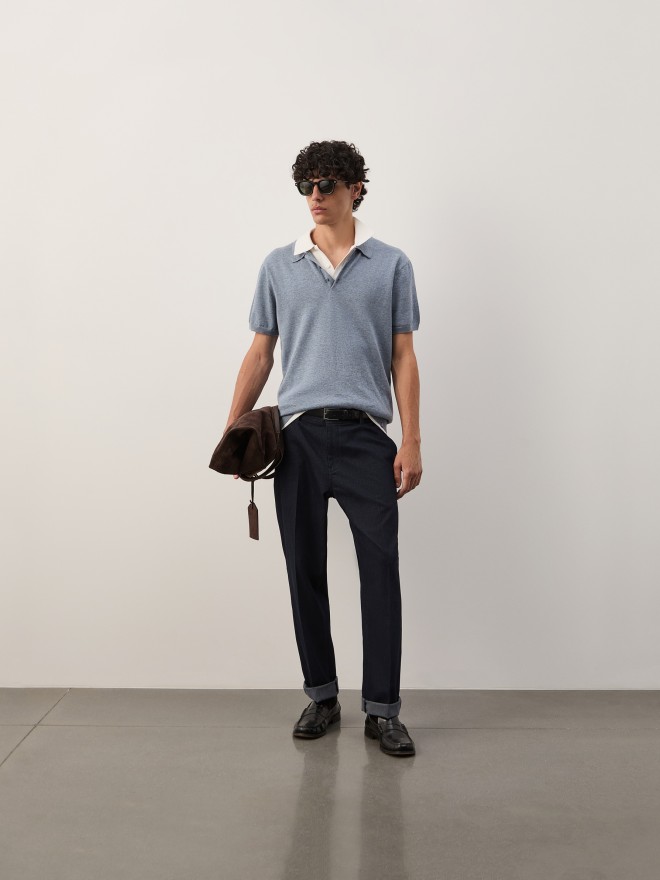 Cotton knit polo shirt Cotton knit polo shirt