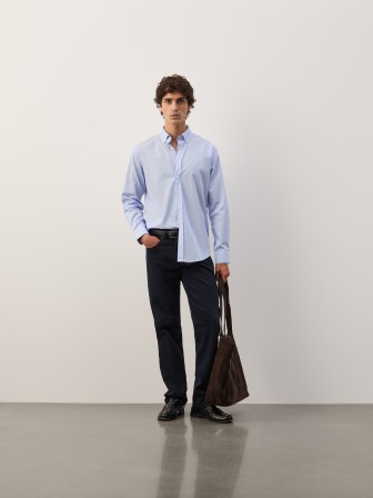 Camisa de rayas de corte regular Camisa de rayas de corte regular