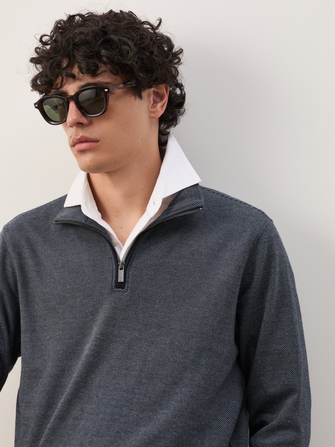 Sweater with half-zip closure Sweater with half-zip closure