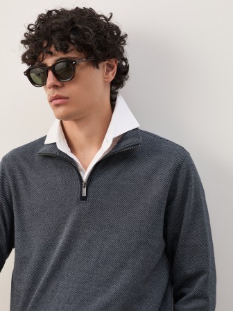 Sweater with half-zip closure