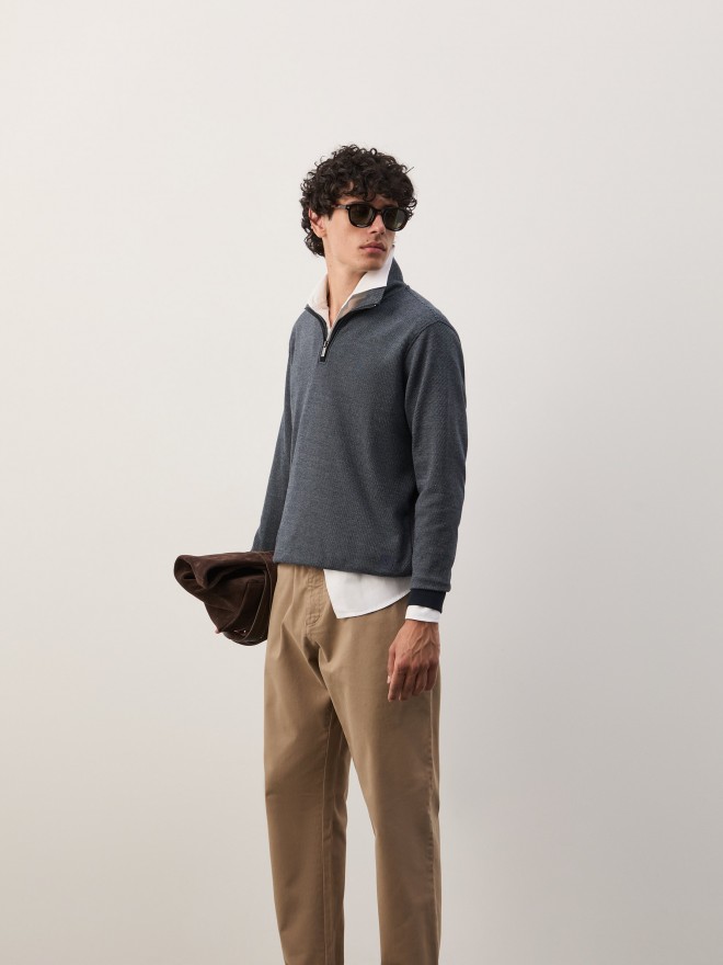 Sweater with half-zip closure Sweater with half-zip closure