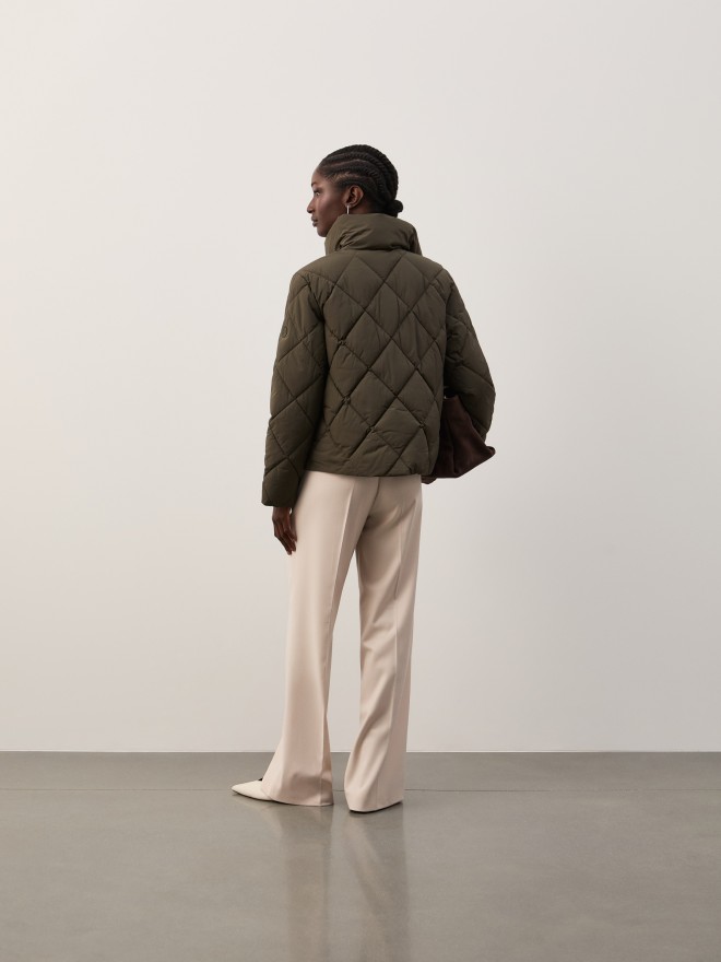 Padded jacket with a high collar