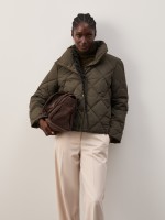 Padded jacket with a high collar