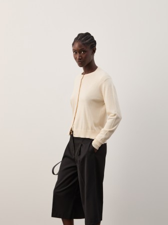 Basic knit cardigan with wool Basic knit cardigan with wool