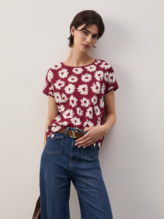 T-shirt de manga curta estampada