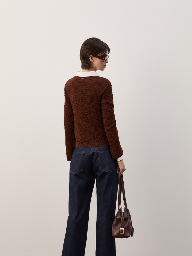 Textured knit sweater